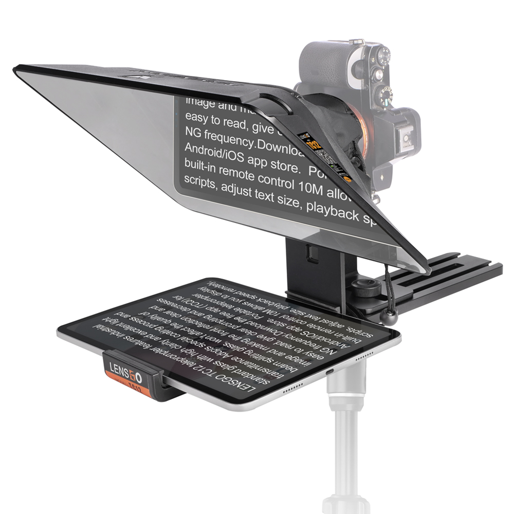 LENSGO 12.9'' Teleprompter for Camera iPhone iPad Tablet Smartphone DSLR with Remote Control,APP Compatible with iOS/Android for Vlogger,Video, Live Streaming, Interviews,Online Teaching (TC12)