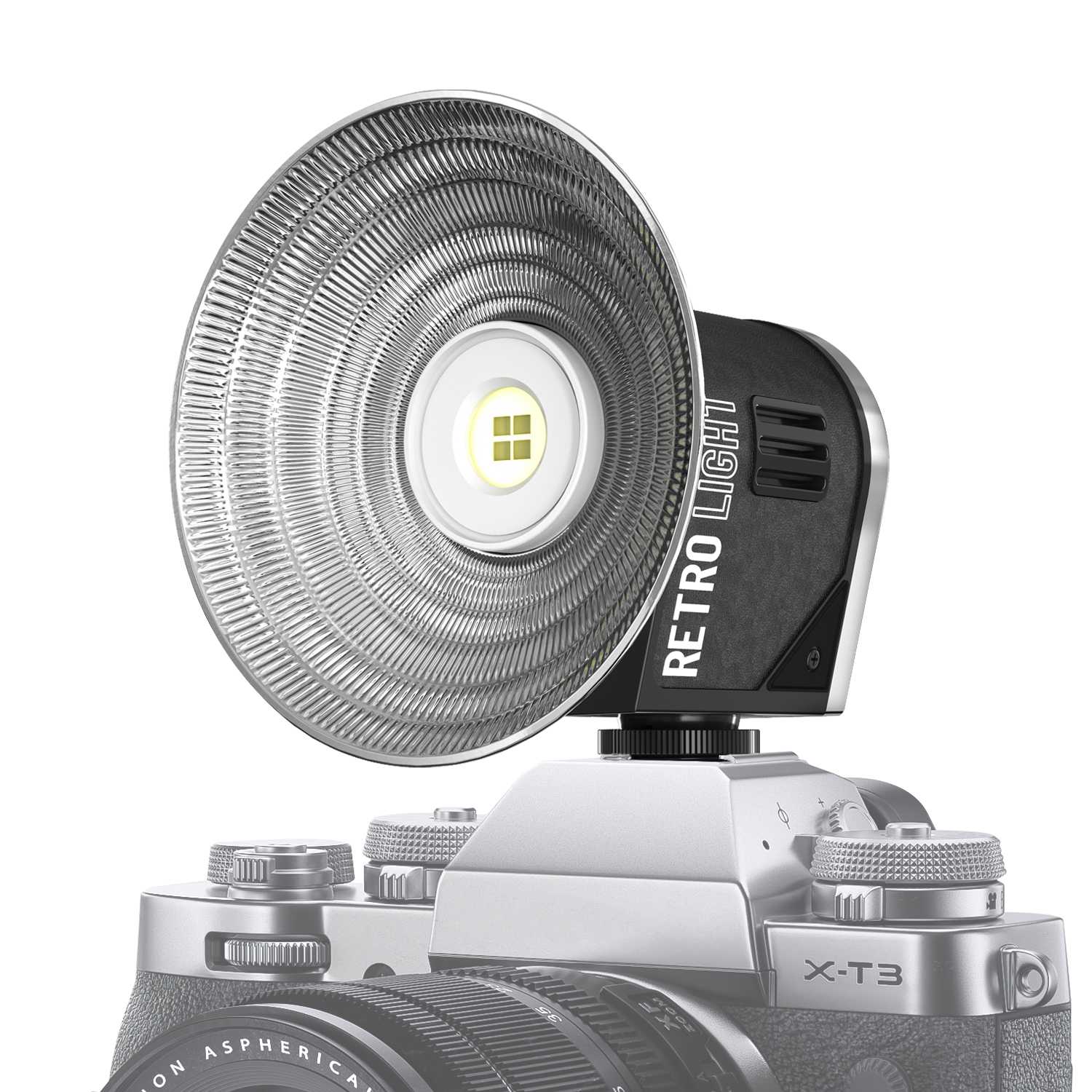 LENSGO 10B Retro Handheld Light – 5W COB LED, CRI ≥96, 3000K–6500K Adjustable, Reflector & Diffuser, Built-in Battery for Photography, Video & Vlogging